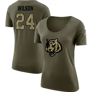 Women's Marco Wilson Cincinnati Bengals Salute to Service Olive Legend Scoop Neck T-Shirt