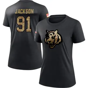 Women's McKinnley Jackson Cincinnati Bengals Black 2020 Salute To Service Performance T-Shirt