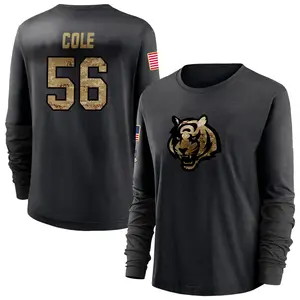 Women's Myles Cole Cincinnati Bengals Black 2020 Salute To Service Sideline Performance Long Sleeve T-Shirt