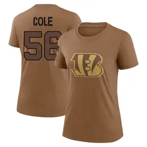 Women's Myles Cole Cincinnati Bengals Brown 2023 Salute To Service Legend Performance T-Shirt