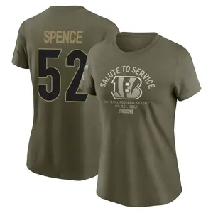 Women's Noah Spence Cincinnati Bengals Olive 2025 Salute to Service Sideline T-Shirt