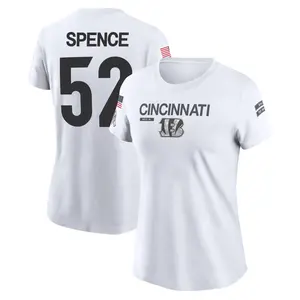 Women's Noah Spence Cincinnati Bengals White 2024 Salute to Service Legend Performance T-Shirt