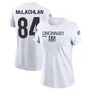 Women's Tanner McLachlan Cincinnati Bengals White 2024 Salute to Service Legend Performance T-Shirt