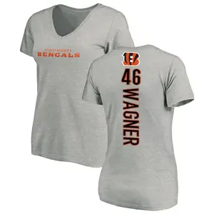 Women's William Wagner Cincinnati Bengals Backer V-Neck T-Shirt - Ash