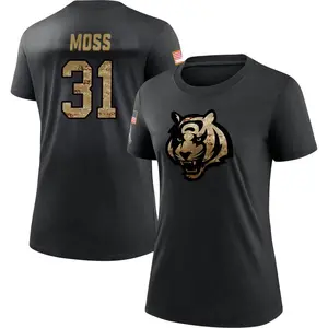 Women's Zack Moss Cincinnati Bengals Black 2020 Salute To Service Performance T-Shirt