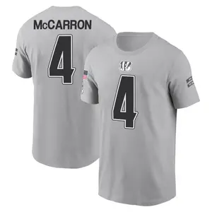 Youth AJ McCarron Cincinnati Bengals Gray 2024 Salute to Service Name & Number T-Shirt