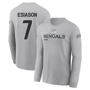 Youth Boomer Esiason Cincinnati Bengals Gray 2024 Salute to Service Long Sleeve T-Shirt