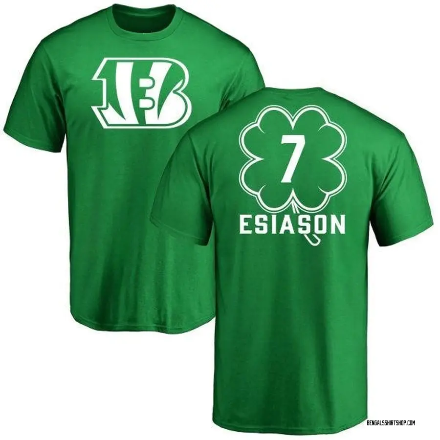 Youth Boomer Esiason Cincinnati Bengals Green St. Patrick's Day Name & Number T-Shirt
