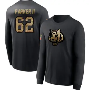 Youth Brian Parker II Cincinnati Bengals Black 2020 Salute To Service Sideline Performance Long Sleeve T-Shirt