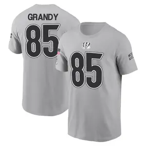 Youth Cam Grandy Cincinnati Bengals Gray 2024 Salute to Service Name & Number T-Shirt