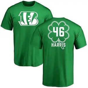 Youth Clark Harris Cincinnati Bengals Green St. Patrick's Day Name & Number T-Shirt