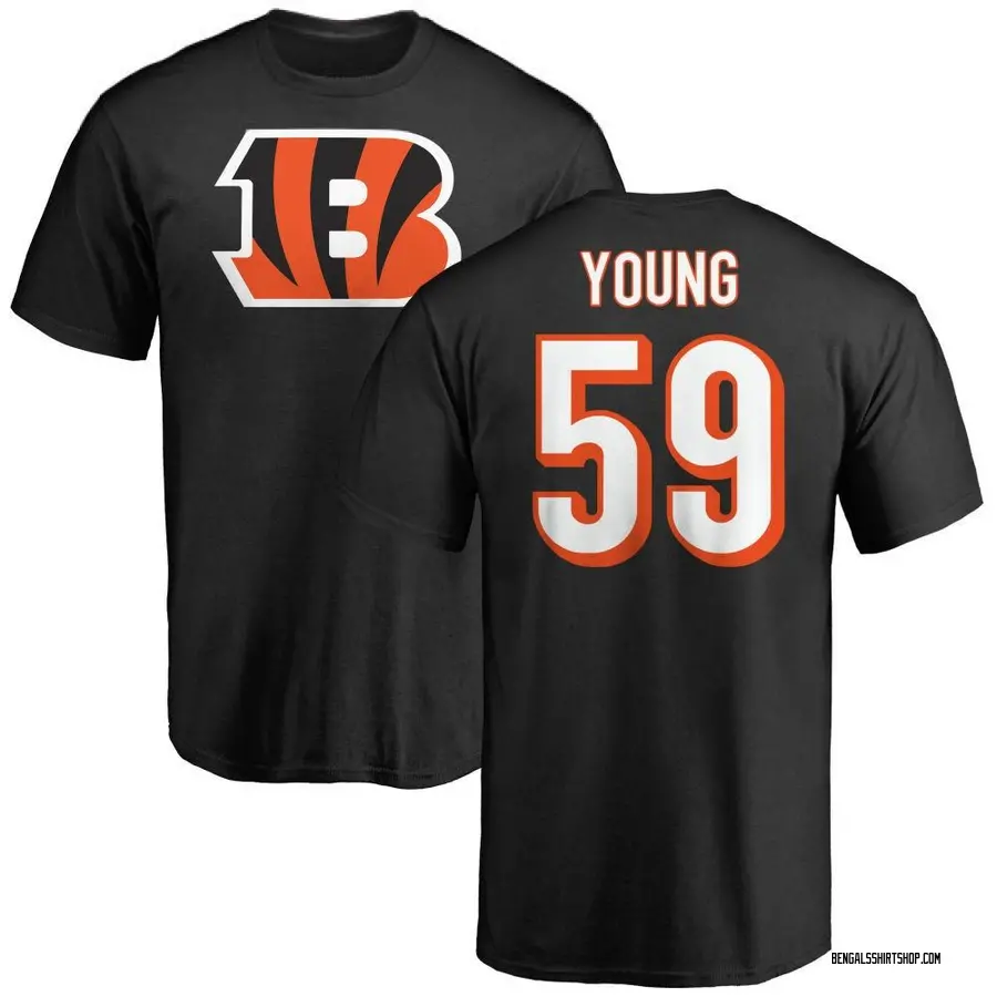 Youth Craig Young Cincinnati Bengals Name & Number Logo T-Shirt - Black