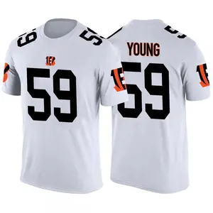 Youth Craig Young Cincinnati Bengals White Color Rush Legend T-Shirt