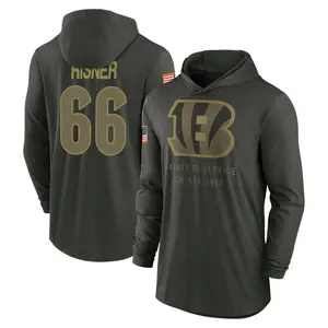 Youth Dalton Risner Cincinnati Bengals Forest/Green 2025 Salute to Service Sideline Lightweight Hooded Pullover Long Sleeve T-Sh