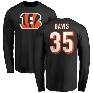 Youth Jalen Davis Cincinnati Bengals Name & Number Logo Long Sleeve T-Shirt - Black