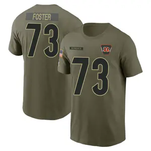 Youth Javon Foster Cincinnati Bengals Olive 2025 Salute to Service Name & Number T-Shirt