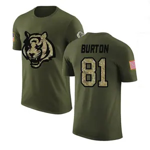 Youth Jermaine Burton Cincinnati Bengals Olive Salute to Service Legend T-Shirt