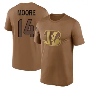 Youth Jordan Moore Cincinnati Bengals Brown 2023 Salute To Service Legend Performance T-Shirt