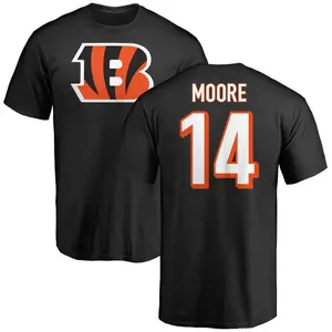 Youth Jordan Moore Cincinnati Bengals Name & Number Logo T-Shirt - Black