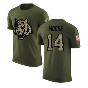 Youth Jordan Moore Cincinnati Bengals Olive Salute to Service Legend T-Shirt