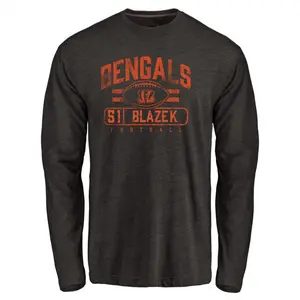 Youth Justin Blazek Cincinnati Bengals Flanker Tri-Blend Long Sleeve T-Shirt - Black