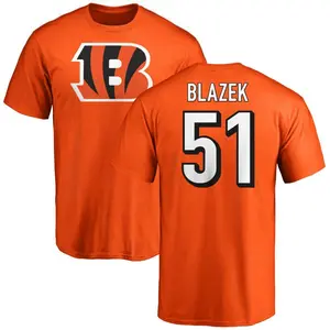 Youth Justin Blazek Cincinnati Bengals Name & Number Logo T-Shirt - Orange