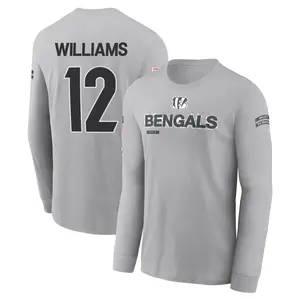 Youth Ke'Shawn Williams Cincinnati Bengals Gray 2024 Salute to Service Long Sleeve T-Shirt