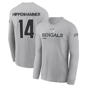 Youth Mac Hippenhammer Cincinnati Bengals Gray 2024 Salute to Service Long Sleeve T-Shirt