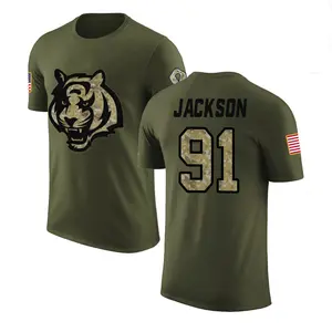 Youth McKinnley Jackson Cincinnati Bengals Olive Salute to Service Legend T-Shirt