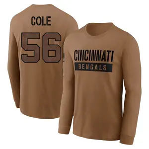 Youth Myles Cole Cincinnati Bengals Brown 2023 Salute To Service Long Sleeve T-Shirt