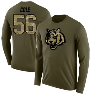 Youth Myles Cole Cincinnati Bengals Salute to Service Sideline Olive Legend Long Sleeve T-Shirt