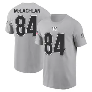 Youth Tanner McLachlan Cincinnati Bengals Gray 2024 Salute to Service Name & Number T-Shirt