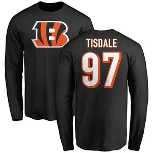 Youth Tariqious Tisdale Cincinnati Bengals Name & Number Logo Long Sleeve T-Shirt - Black