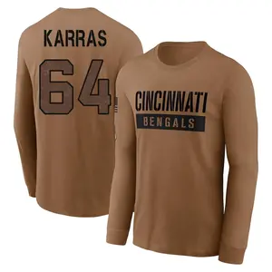 Youth Ted Karras Cincinnati Bengals Brown 2023 Salute To Service Long Sleeve T-Shirt