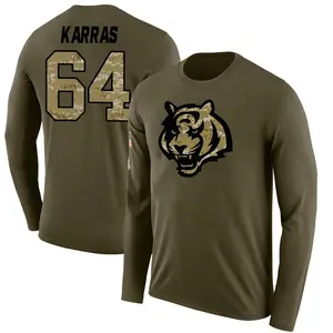 Youth Ted Karras Cincinnati Bengals Salute to Service Sideline Olive Legend Long Sleeve T-Shirt