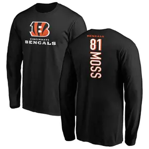 Youth Thaddeus Moss Cincinnati Bengals Backer Long Sleeve T-Shirt - Black