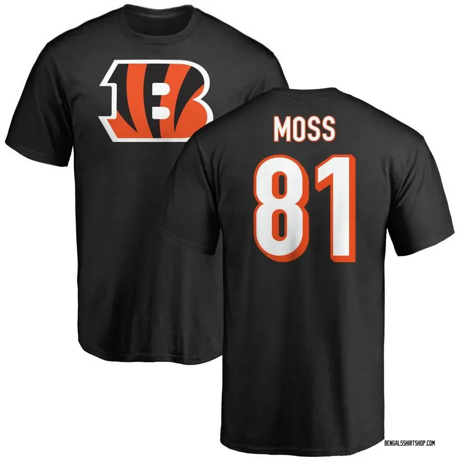 Youth Thaddeus Moss Cincinnati Bengals Name & Number Logo T-Shirt - Black