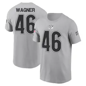 Youth William Wagner Cincinnati Bengals Gray 2024 Salute to Service Name & Number T-Shirt