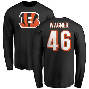 Youth William Wagner Cincinnati Bengals Name & Number Logo Long Sleeve T-Shirt - Black